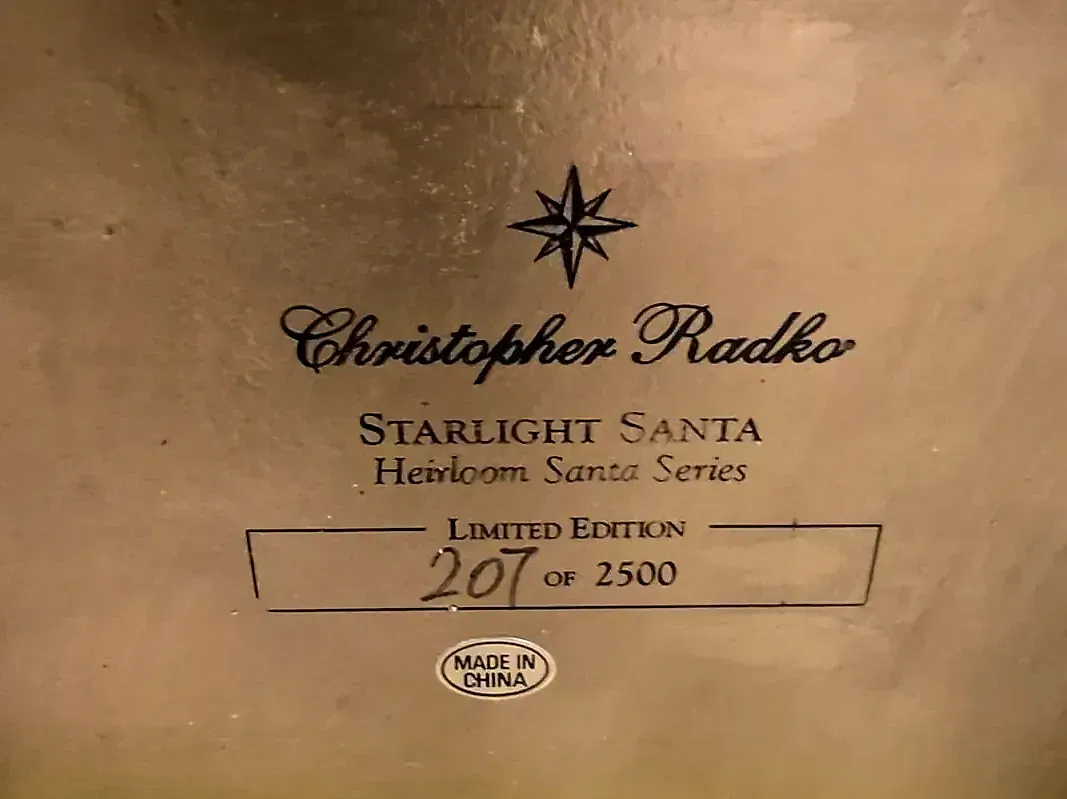 Vtg Christopher Radko Starlight Santa Limited Edition Heirloom Figurine Box — detail
