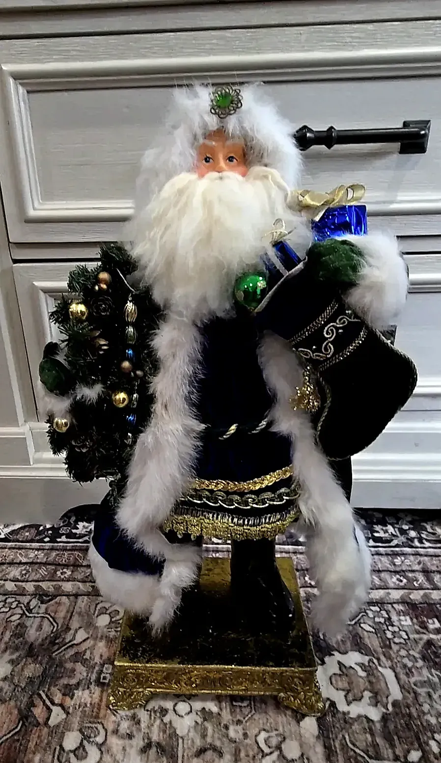 Vtg Christopher Radko Starlight Santa Limited Edition Heirloom Figurine Box