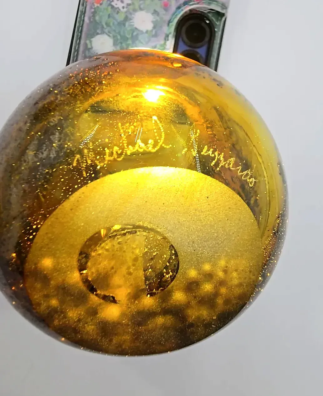 Set of 4 Michael Guzzardo Hand Blown Studio Art Glass Tumblers Amber Signed