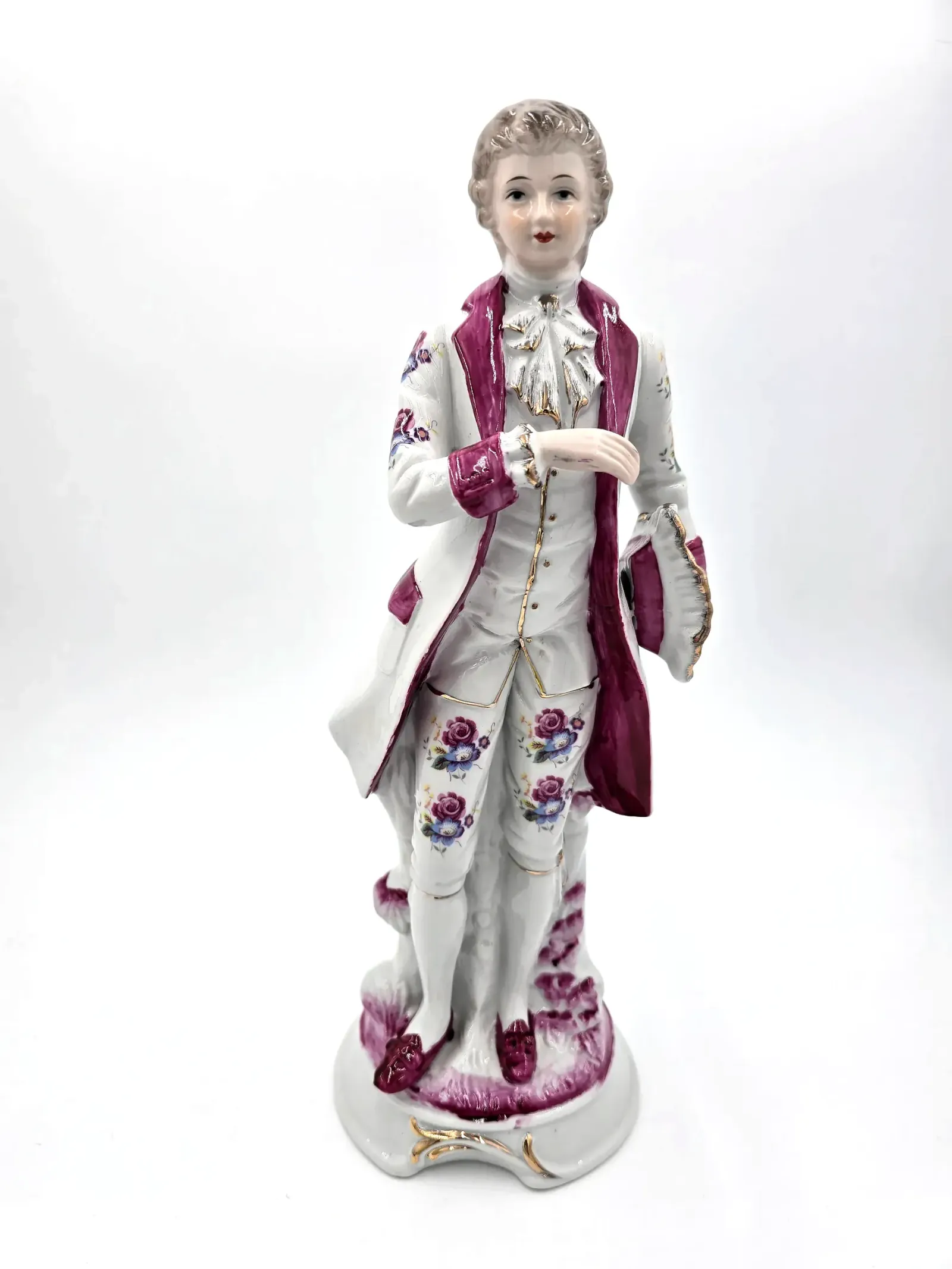 Vintage Porcelain 18th Century Style Court Gentleman Figurine Hand Painted