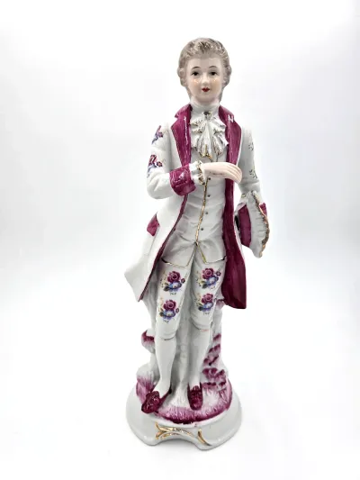 Vintage Porcelain 18th Century Style Court Gentleman Figurine Hand Painted
