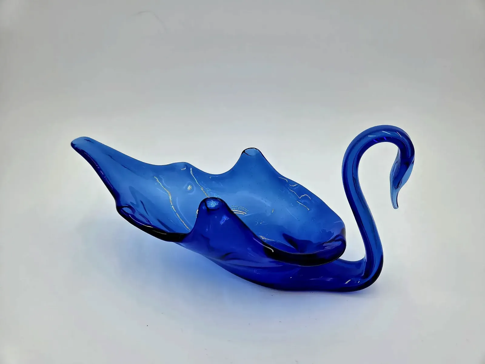 Glass blue swan