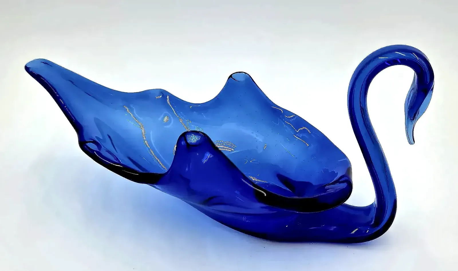 Glass blue swan