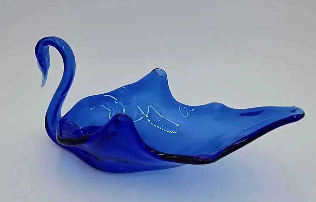 Glass blue swan