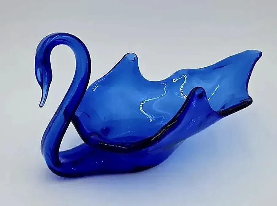 Glass blue swan