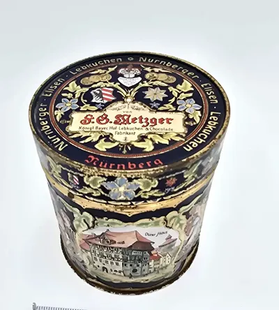 Vintage S.G. Metzger Nurnberg Germany Elisen Lebkuchen Fairy Tale Tin 1991