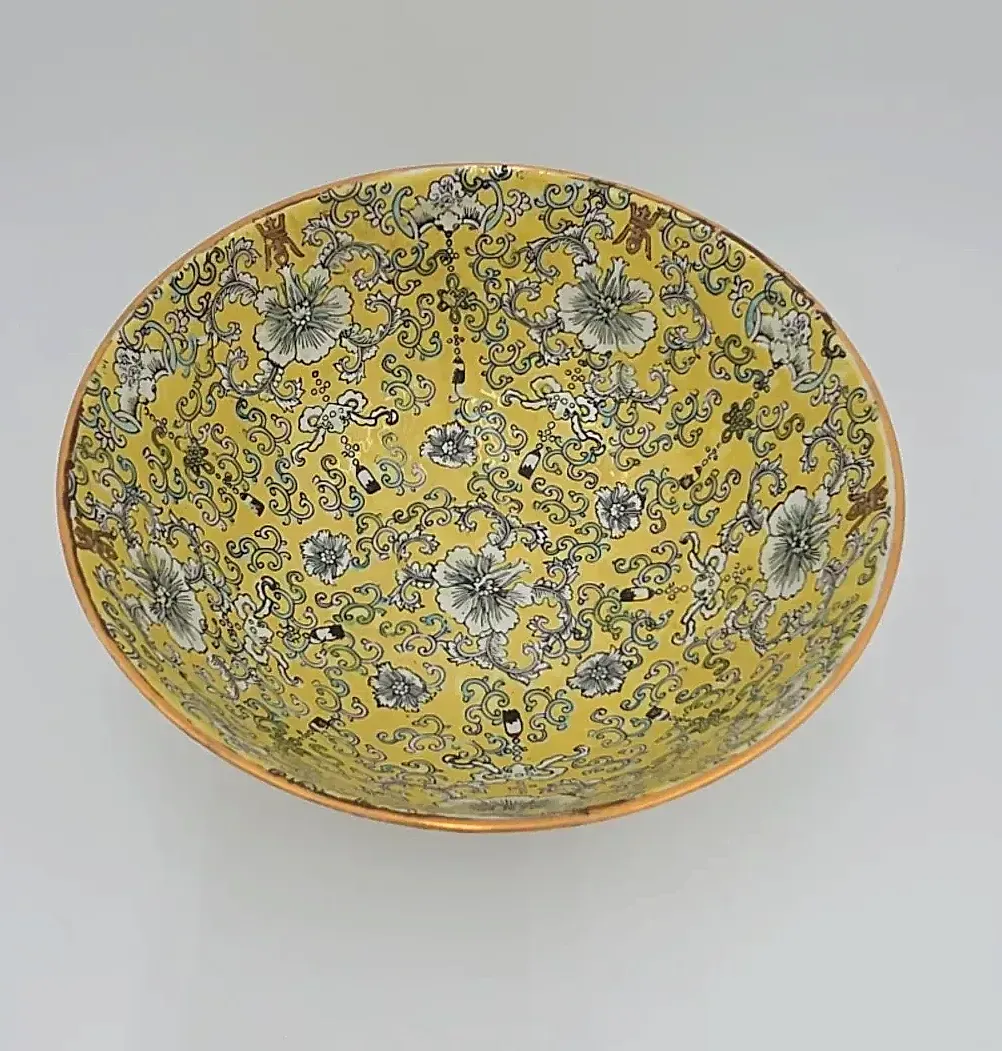Vintage ACF Decorated Hong Kong Porcelain Bowl – Hand Decorated Floral Design