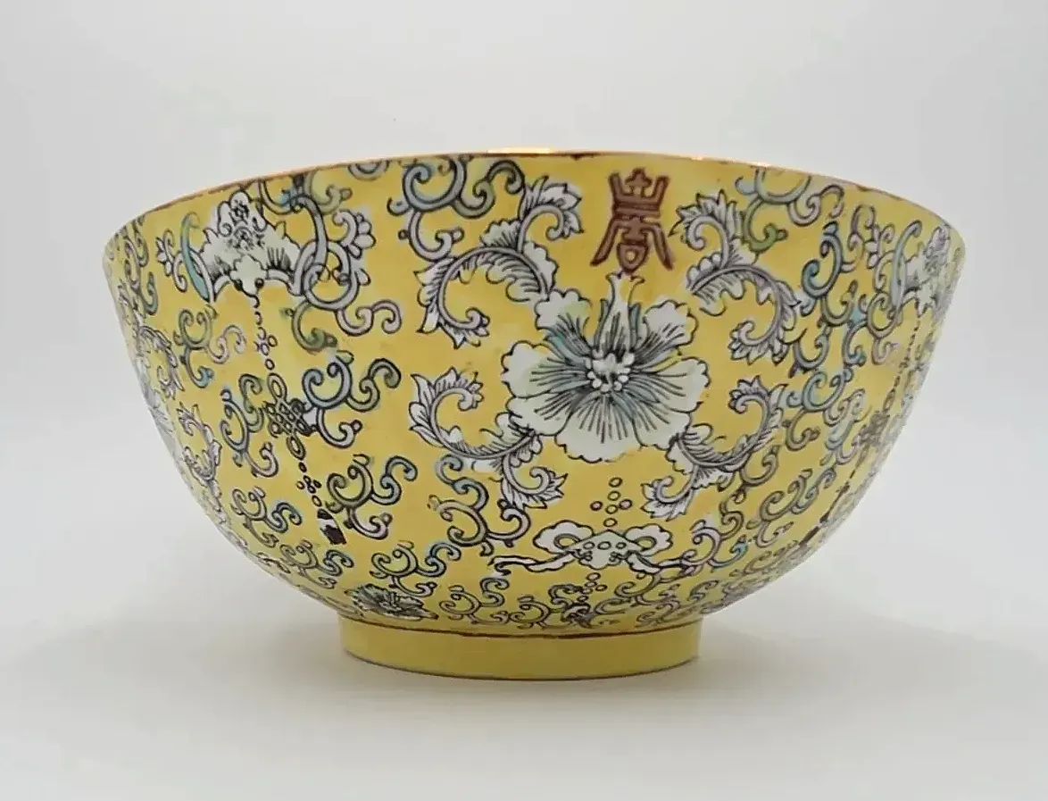 Vintage ACF Decorated Hong Kong Porcelain Bowl – Hand Decorated Floral Design