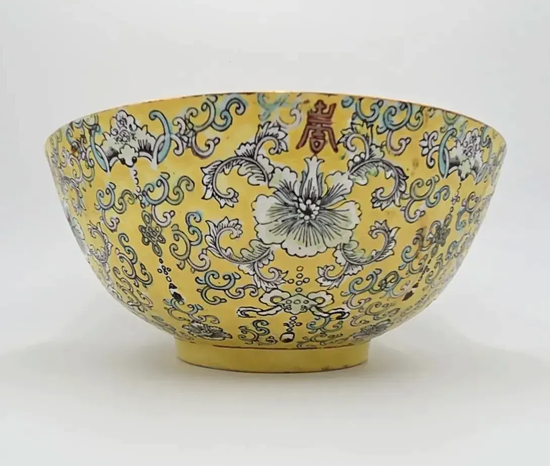 Vintage ACF Decorated Hong Kong Porcelain Bowl – Hand Decorated Floral Design