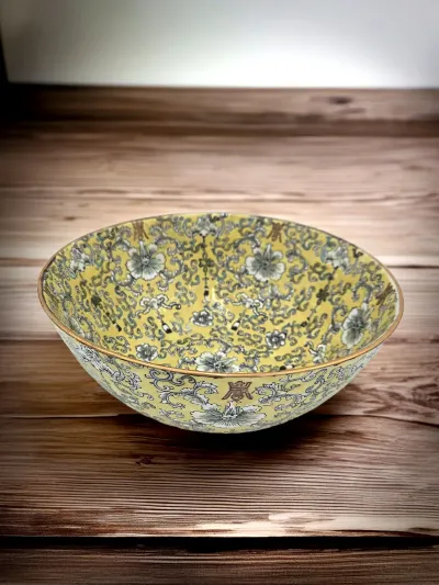 Vintage ACF Decorated Hong Kong Porcelain Bowl – Hand Decorated Floral Design