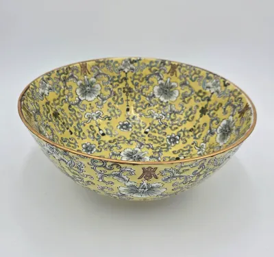 Vintage ACF Decorated Hong Kong Porcelain Bowl – Hand Decorated Floral Design