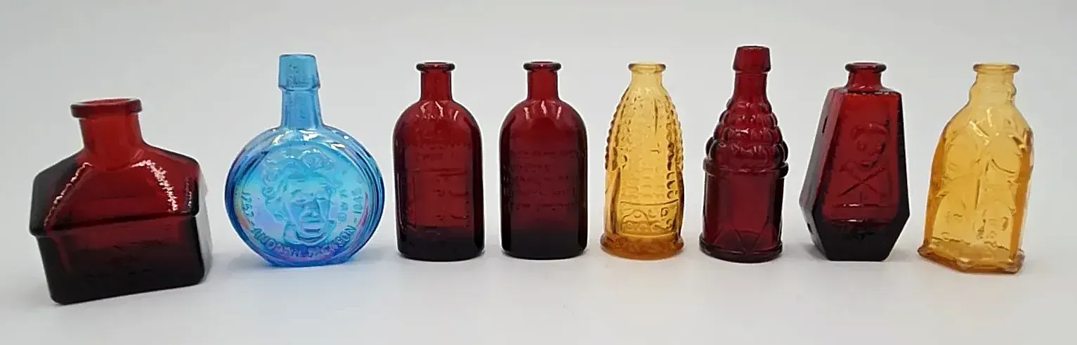 Lot of 8 Vintage Wheaton Miniature Glass Bottles