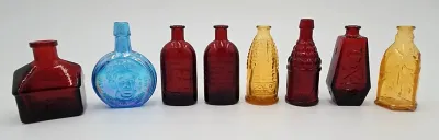 Lot of 8 Vintage Wheaton Miniature Glass Bottles
