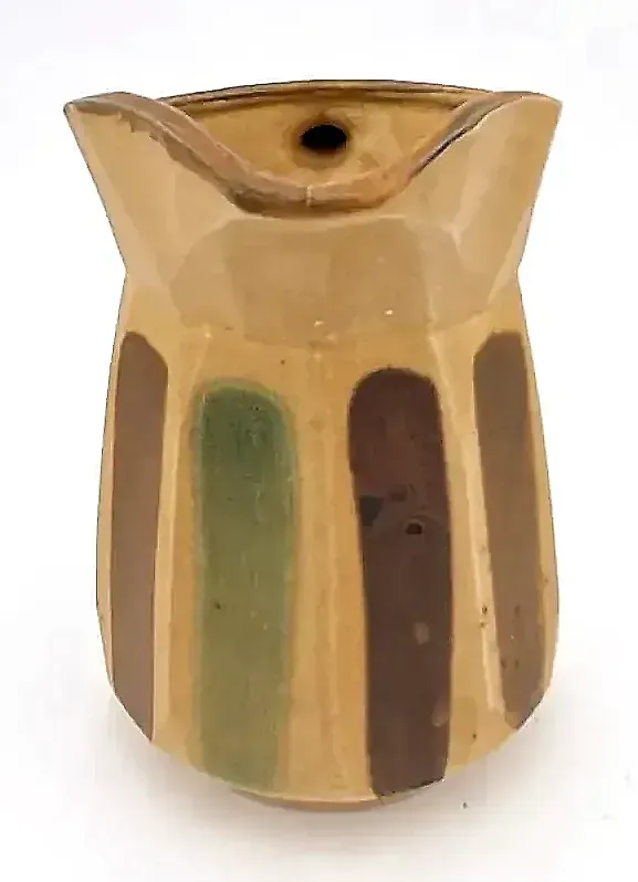Vintage MCM Art Pottery Creamer Pitcher Earth Tone Drip Glaze Japan