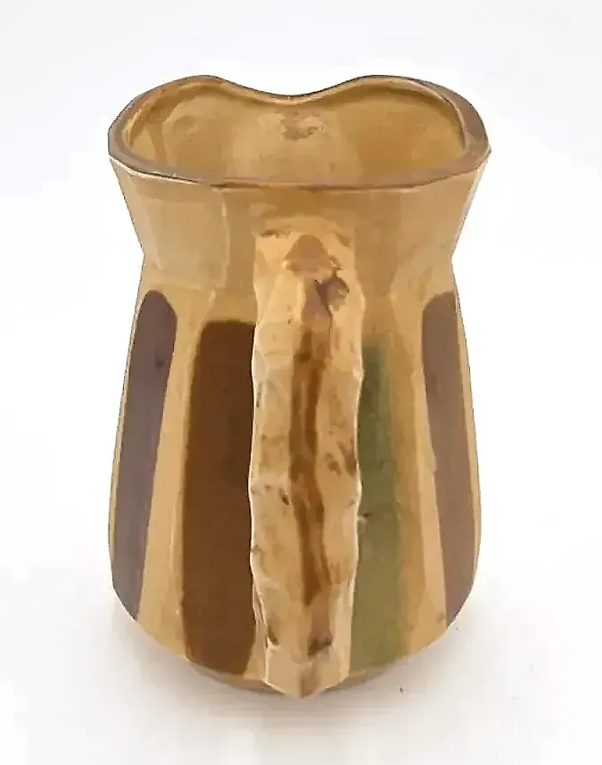 Vintage MCM Art Pottery Creamer Pitcher Earth Tone Drip Glaze Japan