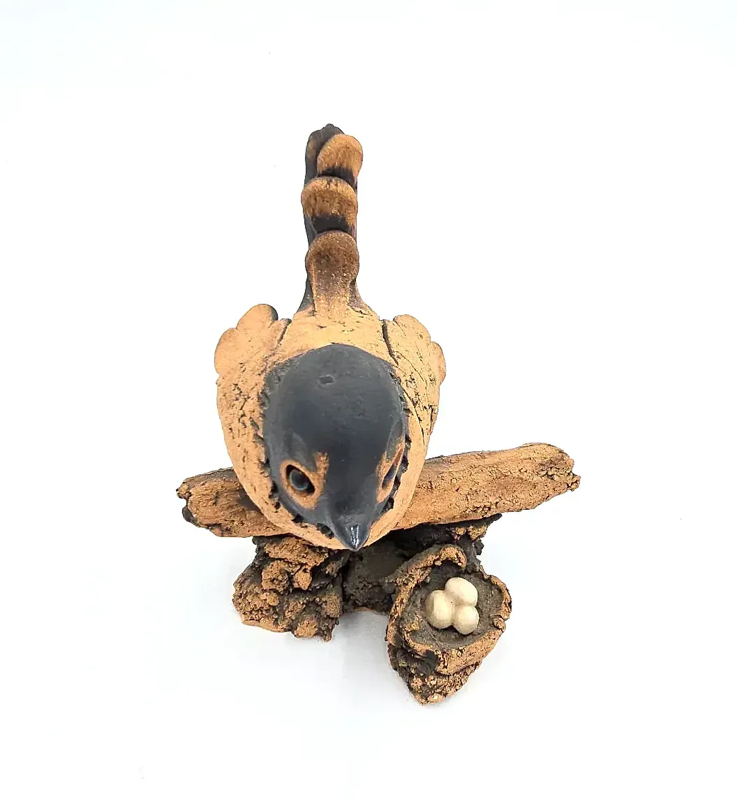 VTG Harry Whyte Australian Studio Pottery Bird Nest Figurine Signed
