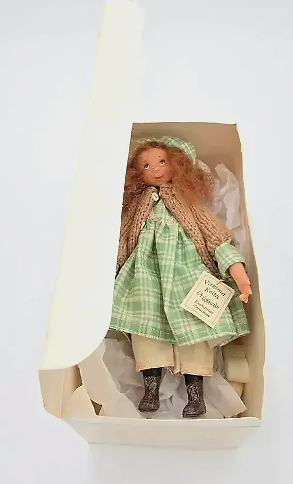 Virginia Keith Originals Enchanted Creations Cindy Handmade Doll 8" w/ Box & Tag — side view