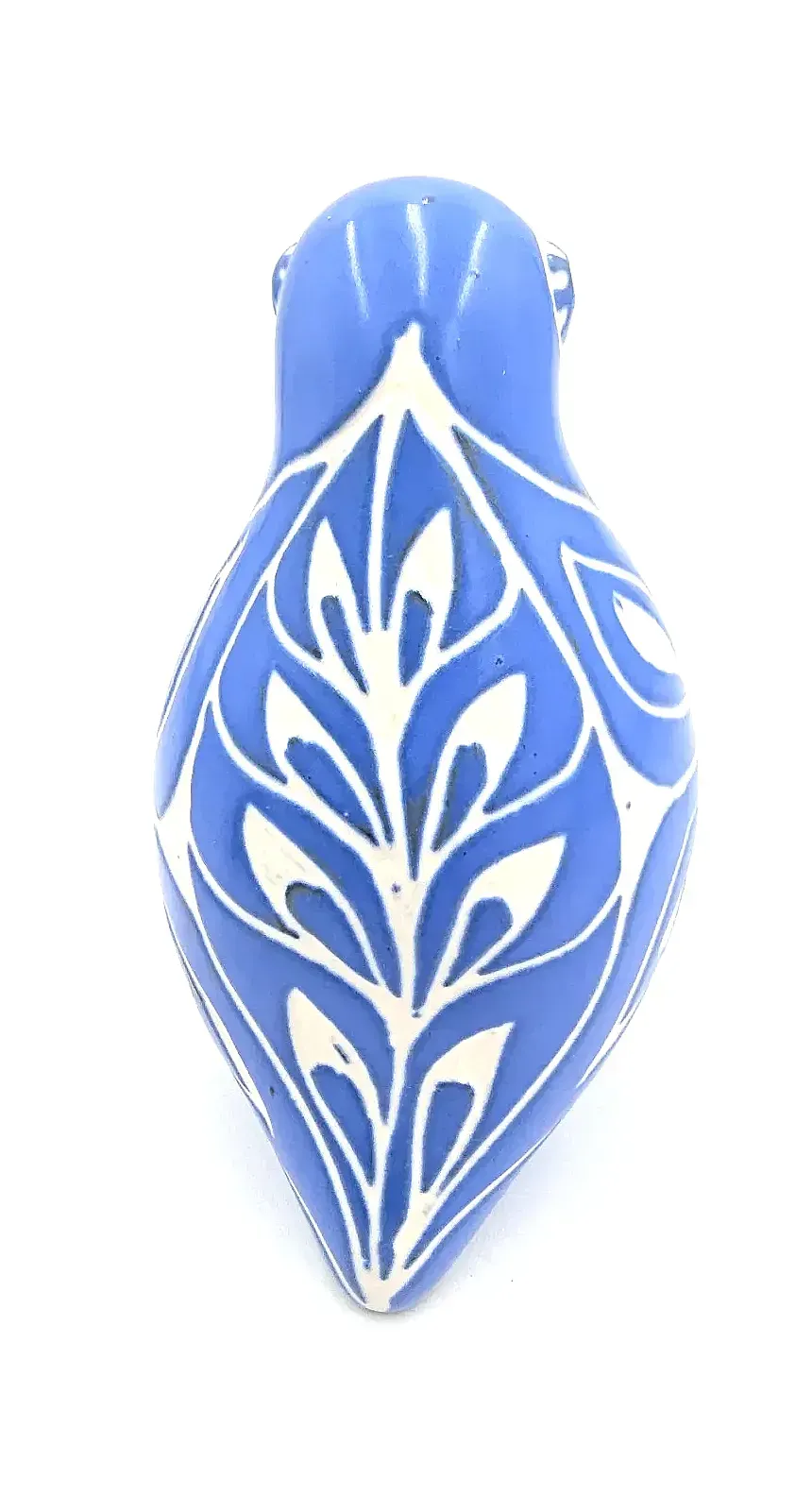 Vintage Pablo Zabal Chile Pottery Penguin Figurine Blue White Sgraffito Folk Art — maker's mark