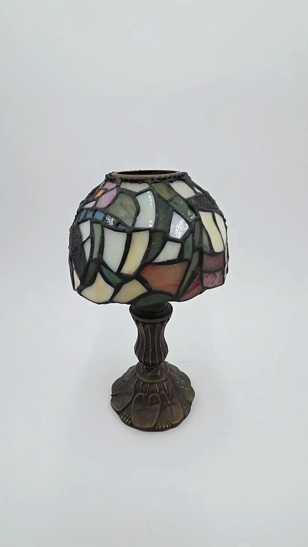 Tiffany Style Dragonfly Stained Glass Accent Lamp Tea Light Candle Holder Decor